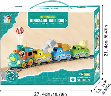 18 pcs kids dinosaur ball blowing train track set
