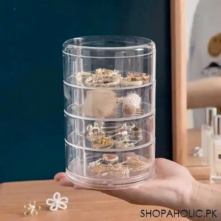 rotatable jewelry storage box with lid organizer image6