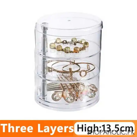rotatable jewelry storage box with lid organizer image7