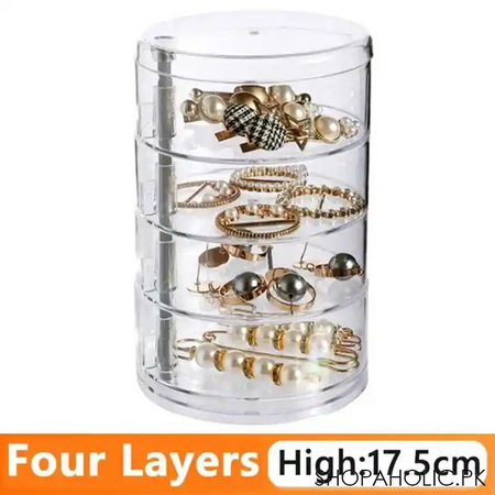rotatable jewelry storage box with lid organizer image8