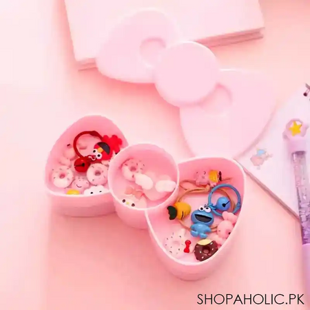 rotatable multi layer bow shaped jewelry storage box image3