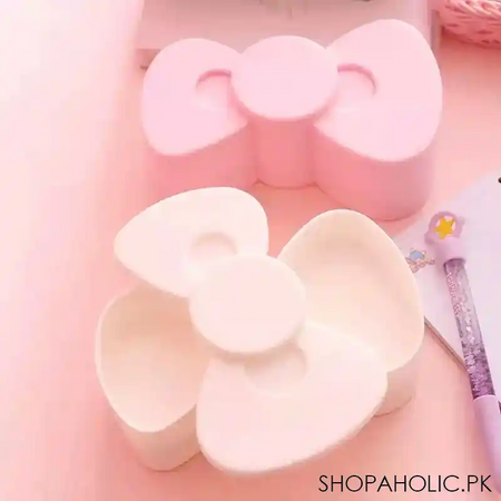 rotatable multi layer bow shaped jewelry storage box image4