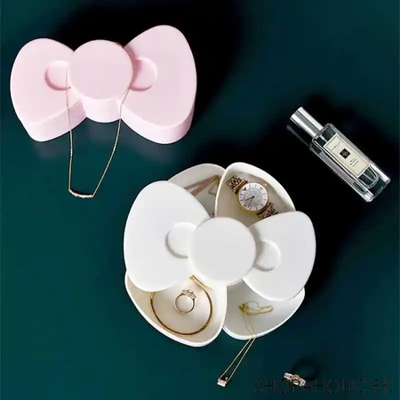 rotatable multi layer bow shaped jewelry storage box image6