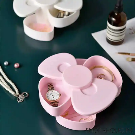 rotatable multi layer bow shaped jewelry storage box image7
