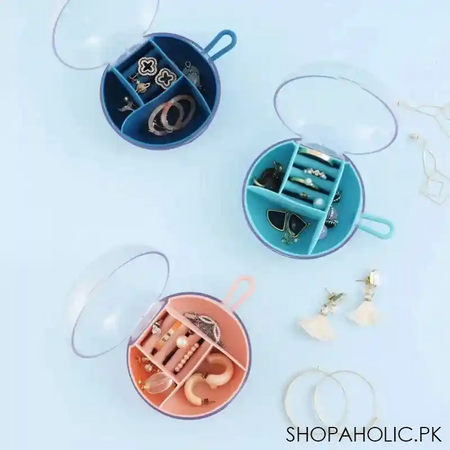 round jewelry boxes organizer display earrings ring storage box image3