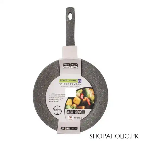royalford granite smart frypan, 26cm,, grey, rf9464 main image