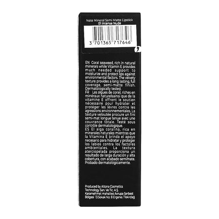 J. Note Mineral Semi Matte Lipstick, 01 Intense Nude, Paraben Free - Image 3