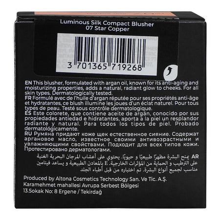 J. Note Luminous Silk Compact Blusher, 07 Star Copper, With Argan Oil - Image 4