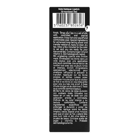 J. Note Mattever Lipstick, Long Lasting, 18 Heartbeat Red - Image 3