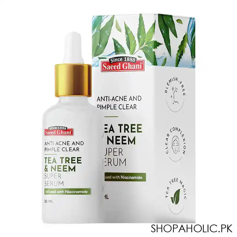 Saeed Ghani Anti-Acne And Pimple Clear Tea Tree & Neem Super Serum, 30ml - Main Image