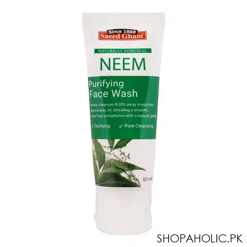 saeed ghani neem purifying face wash, 60ml main image