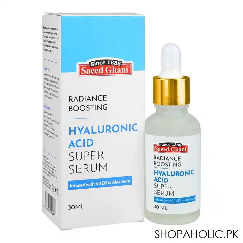 Saeed Ghani Radiance Boosting Hyaluronic Acid Super Serum, Infused With Vitamin B5 & Aloe Vera, 30ml - Main Image