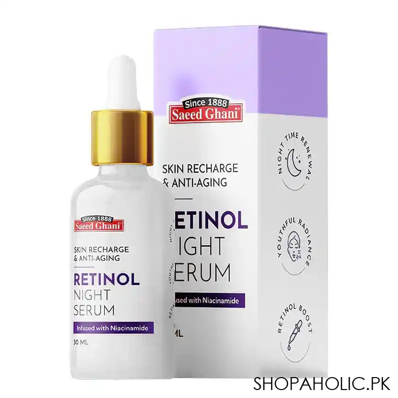 Saeed Ghani Skin Recharge & Anti Aging Retinol Night Serum, 30ml - Main Image