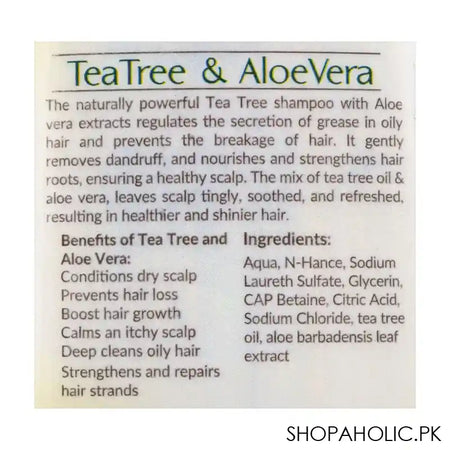 Saeed Ghani Tea Tree & Aloe Vera Shampoo, 200ml Image 3
