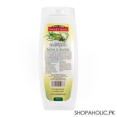 Saeed Ghani Tea Tree & Aloe Vera Shampoo, 200ml Image 2