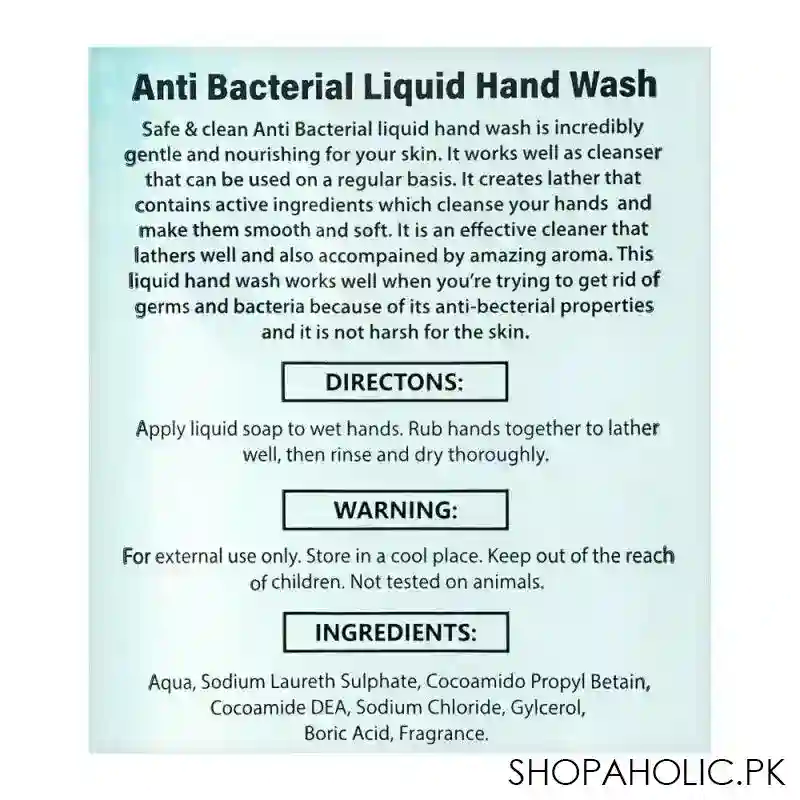 safe & clean anti bacterial moisturizing liquid hand wash, 500ml image3