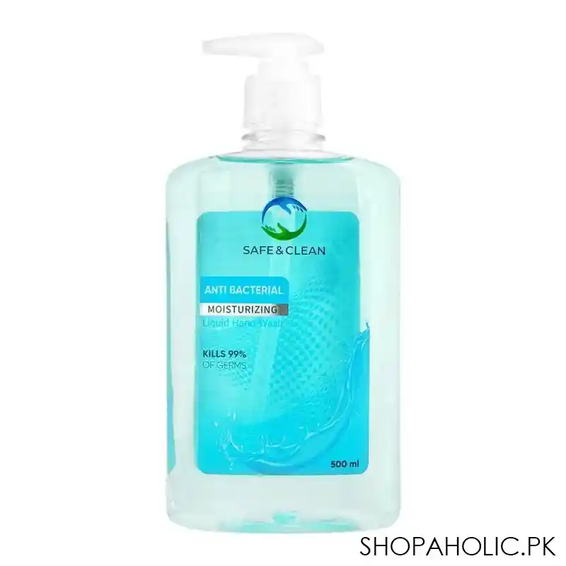 safe & clean anti bacterial moisturizing liquid hand wash, 500ml main image