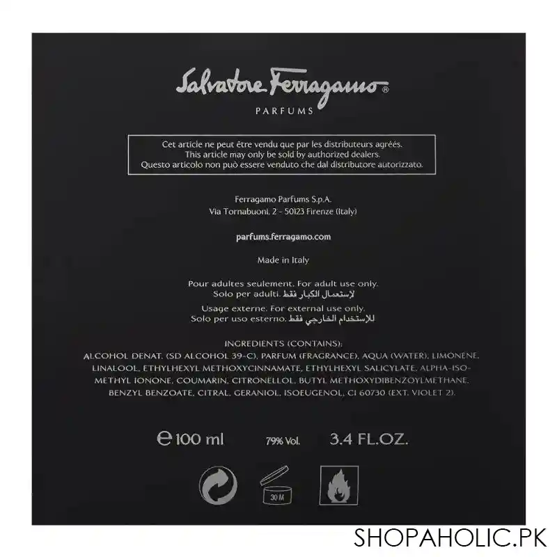 salvatore ferragamo f by ferragamo black eau de toilette, fragrance for men, 100ml image3