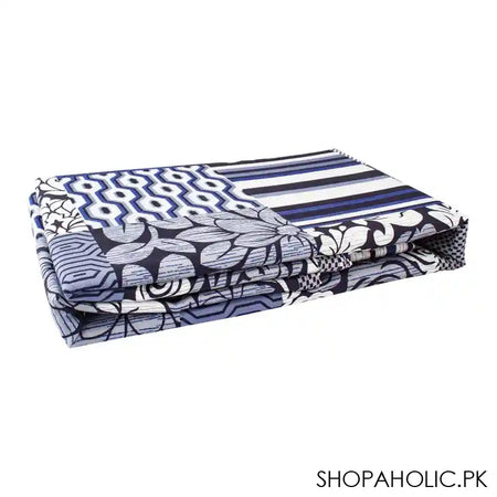 Sanaullah Fantasy Double Cotton Bed Sheet, Blue - Main Image