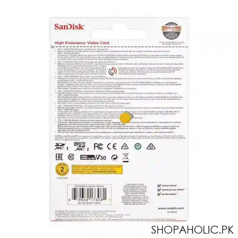 sandisk 64gb high endurance micro sdxc card with adapter, 100mb/s image3
