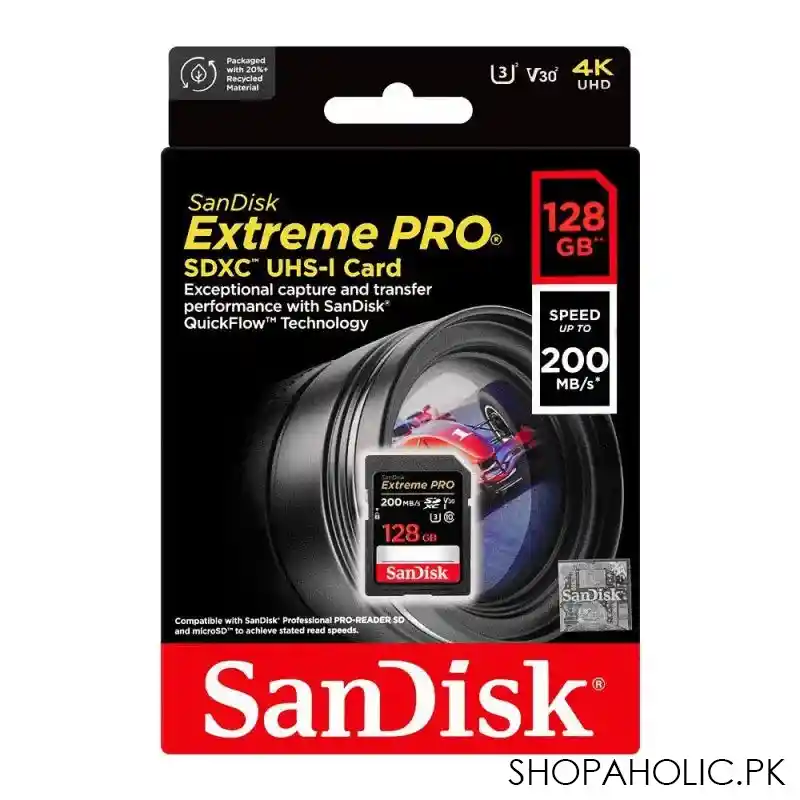 sandisk extreme pro 128gb sdxc uhs 1 card, speed upto 200mb/s image2