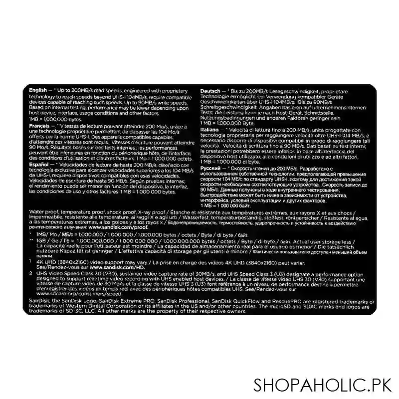 sandisk extreme pro 128gb sdxc uhs 1 card, speed upto 200mb/s image4