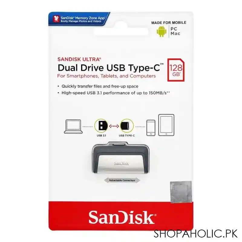 sandisk ultra 128gb dual usb drive, type c image4