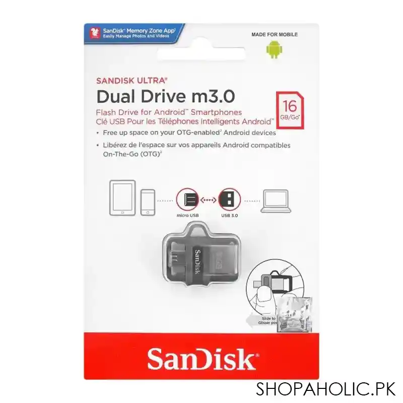 sandisk ultra 16gb dual drive, m3.0 otg flash drive android image2