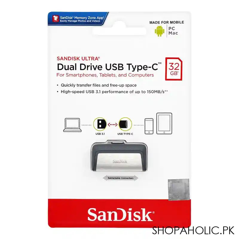 Sandisk Ultra 32GB Dual USB Drive, Type-C - Image 4