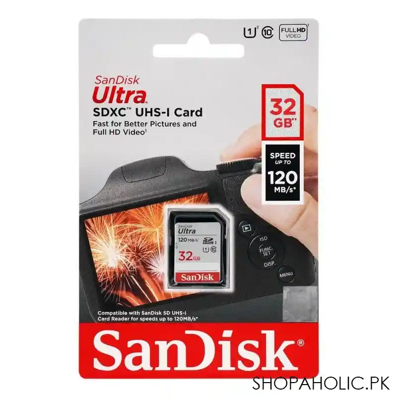 sandisk ultra 32gb sdhc uhs 1 card, 120mb/s image2