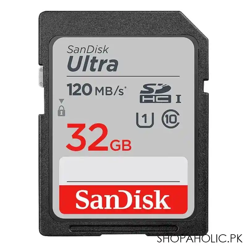 sandisk ultra 32gb sdhc uhs 1 card, 120mb/s main image