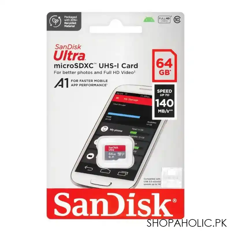 sandisk ultra 64gb micro sdxc uhs 1 card, 140mb/s image2