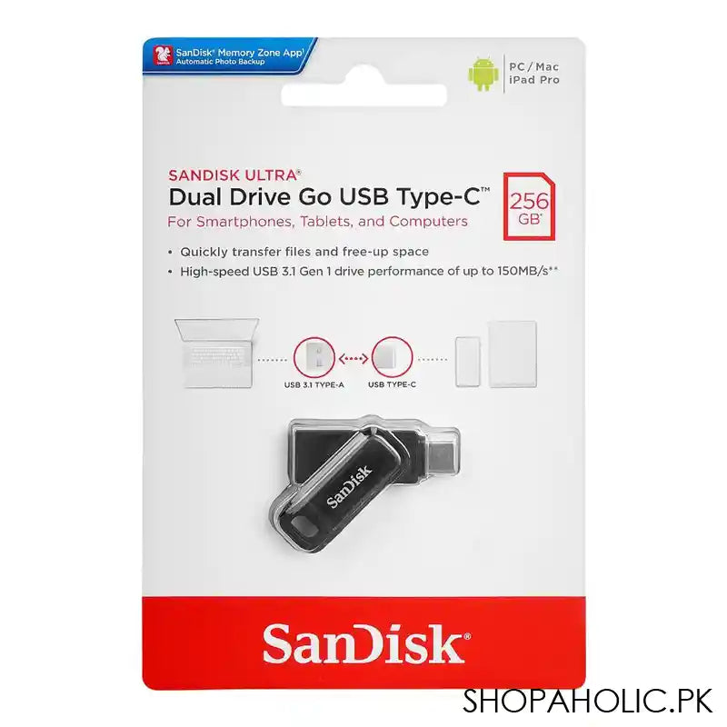 Sandisk Ultra Dual Drive Go USB Type-C, 256GB, SDDDC3-256G-G46 - Image 7