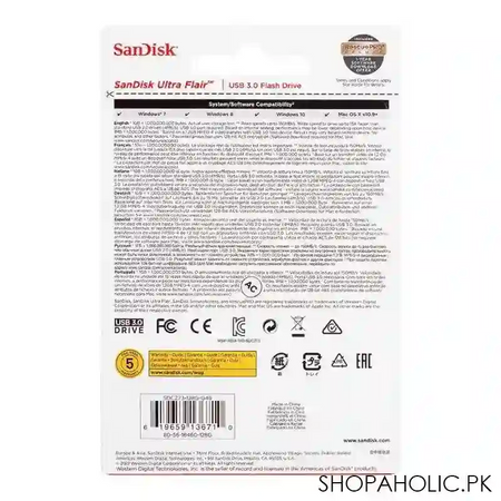 sandisk ultra flair usb 3.0 flash drive, speed upto 150mb/s, 128gb image4