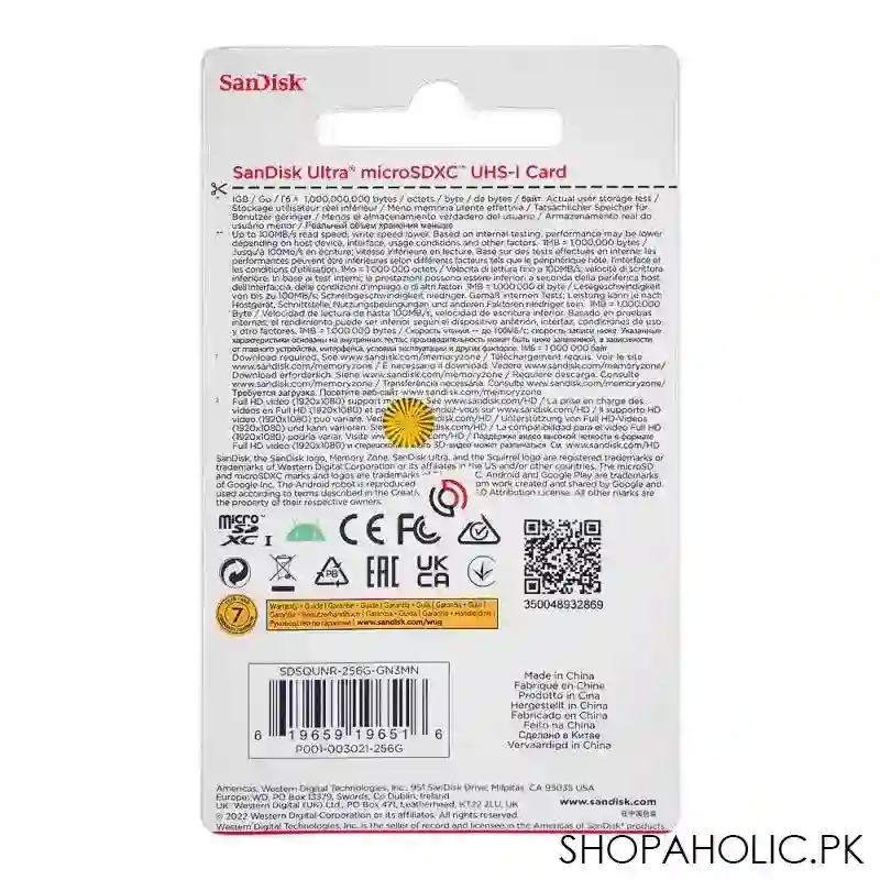 sandisk ultra micro sdxc uhs 1 card, 100 mb/s, 256gb image3