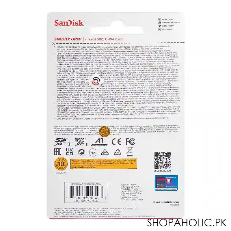 Sandisk Ultra Micro SDXC UHS-1 Card, 150MB/s, 256GB - Image 2