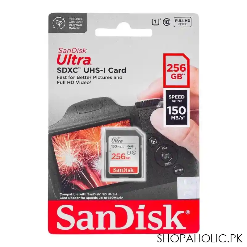 sandisk ultra sdxc uhs 1 card, 150mb/s, 256gb image2