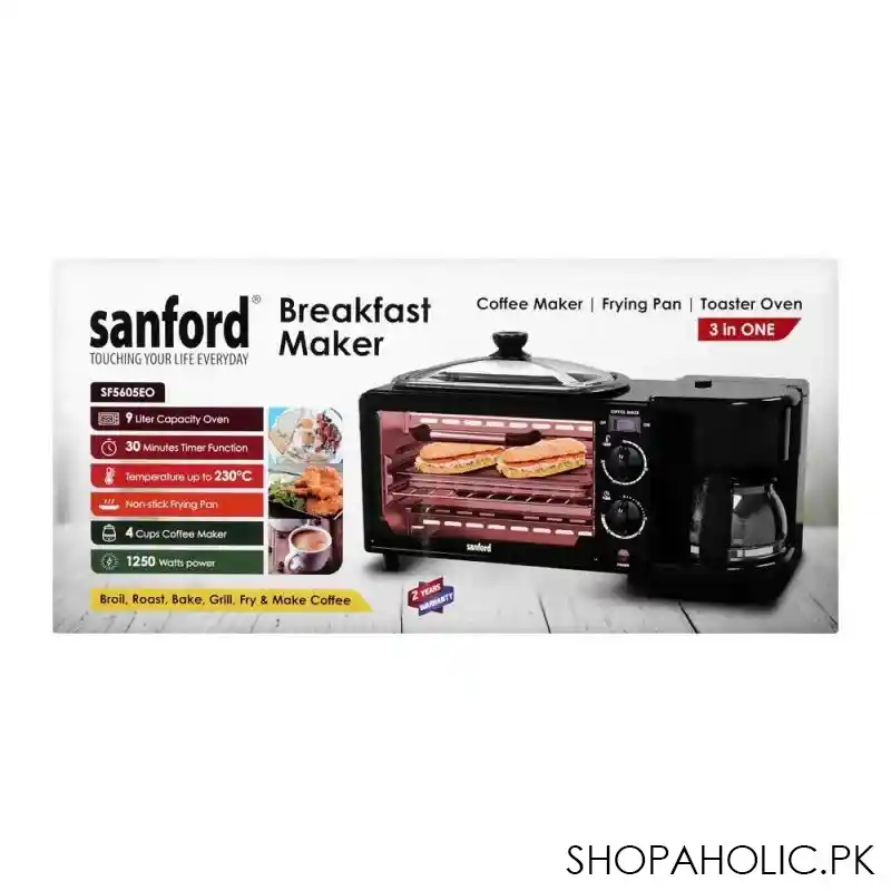 sanford 3 in 1 breakfast maker, 1250w, sf 5605eo image2