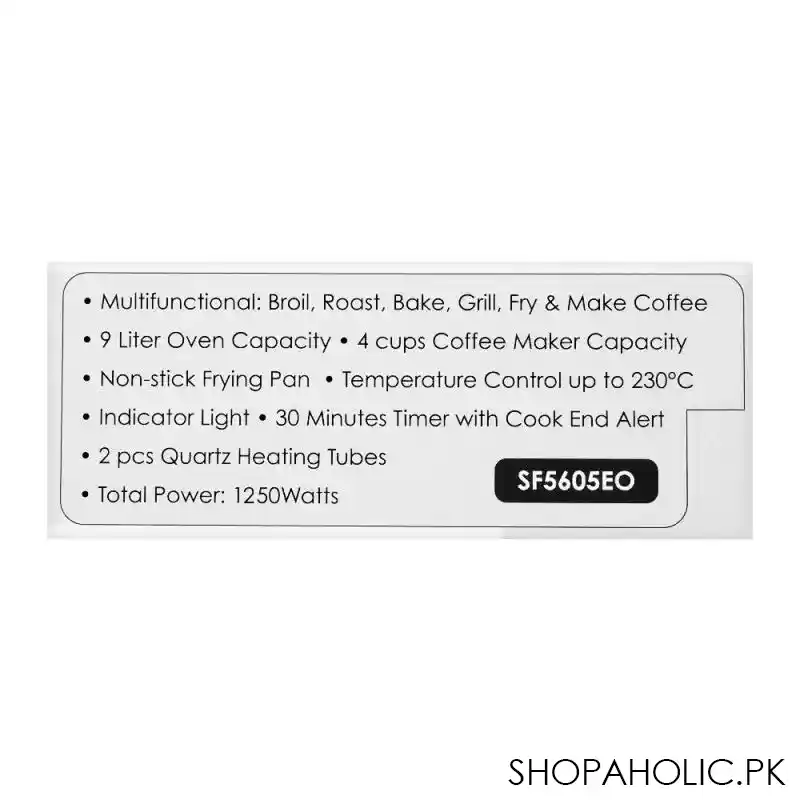 sanford 3 in 1 breakfast maker, 1250w, sf 5605eo image4