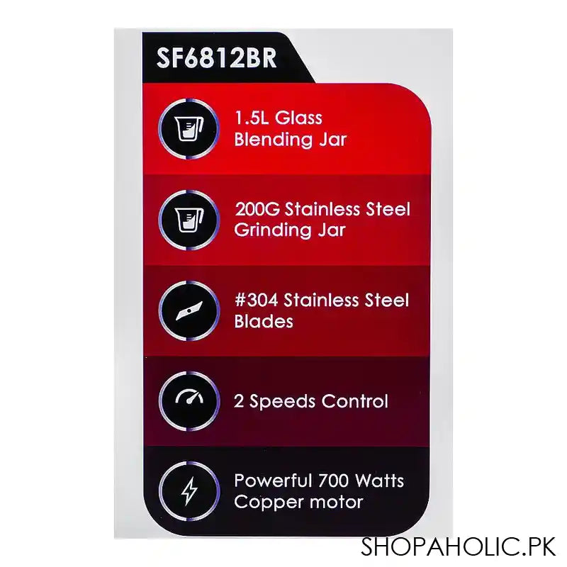 Sanford Blender 2 In 1, SF-6812BR - Image 2