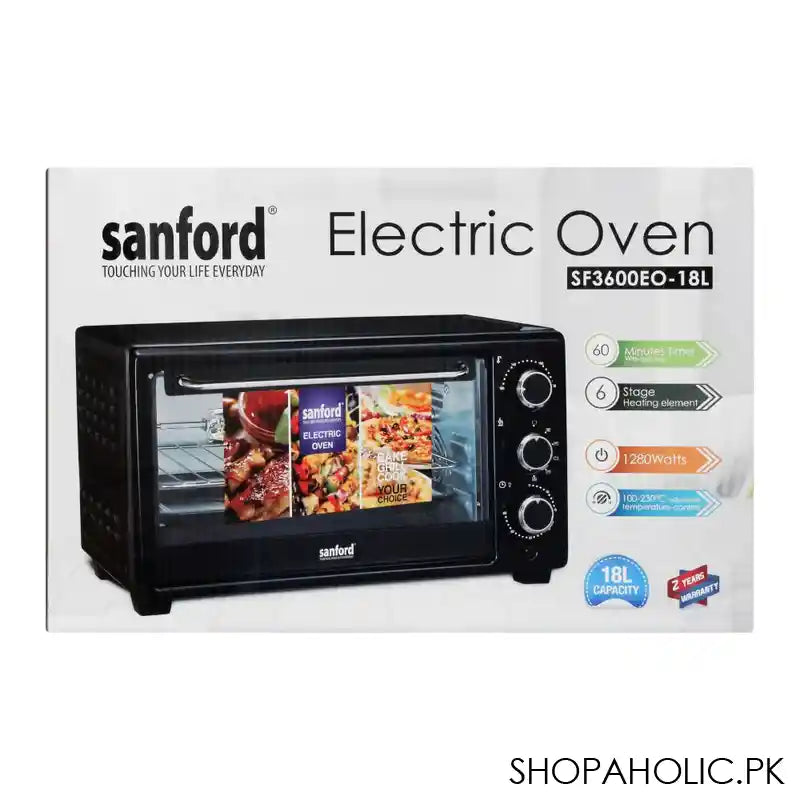 Sanford Electric Oven, 18 Liters, 1280W, SF-3600EO - Image 4