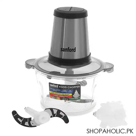 Sanford Food Chopper, 1.8 Liter Glass Bowl, 2 Speed, Low Vibration, Stainless Steel Blade, SF-5584FC - Main Image
