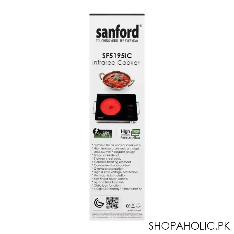sanford infrared electric cooker, 2200w, sf 5195ic image5