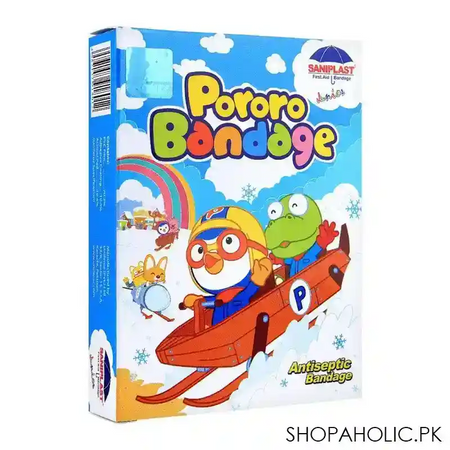 saniplast junior pororo antiseptic bandage, ice skating, 20 pack main image