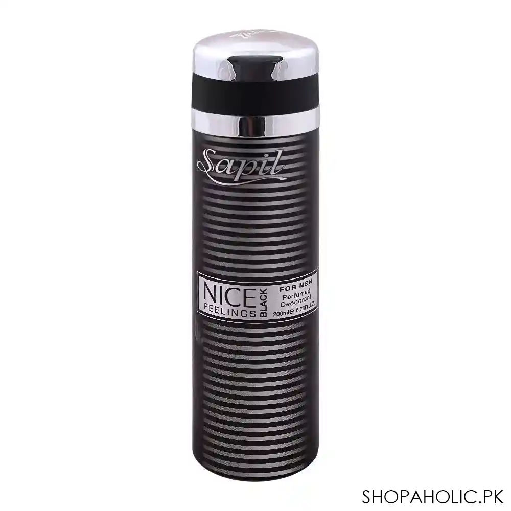 sapil nice feelings black men deodorant body spray, 200ml main image