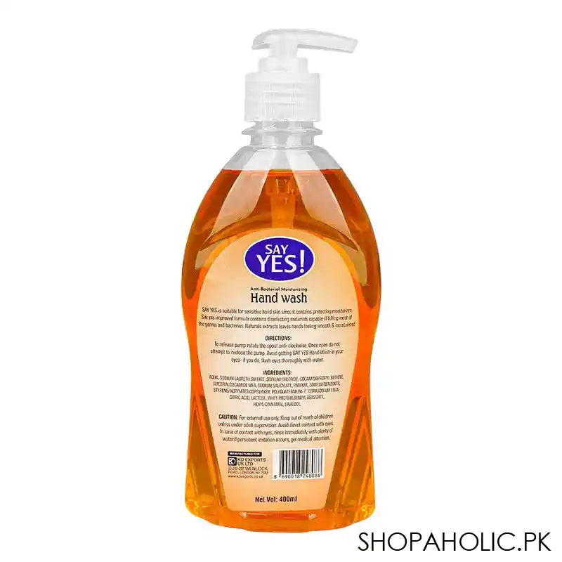 Say Yes! Fresh Orange Anti-Bacterial Moisturizing Hand Wash, 400ml - Image 2