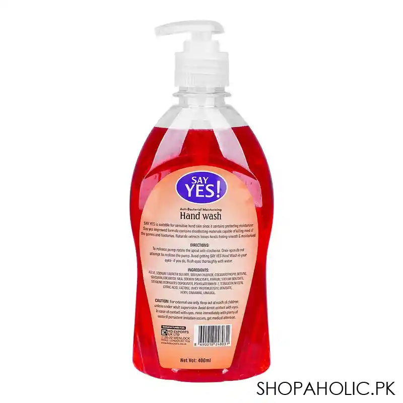 Say Yes Fresh Strawberry Anti-Bacterial Moisturizing Hand Wash, 400ml - Image 2