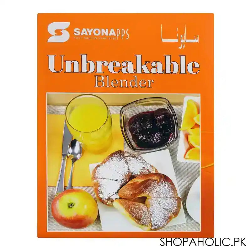 Sayona 3in1 Blender, 500W, 1.5 Liter Jar, 3 Speed, Overheat Protection, Ideal For Smoothies, Wet & Dry Mill, SB-4544 - Image 3