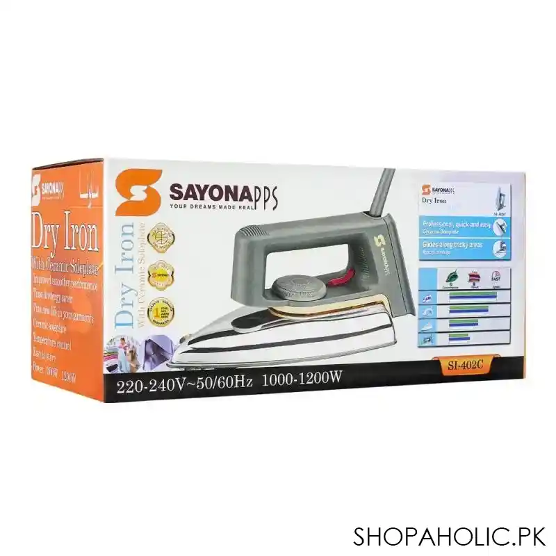 sayona dry iron, 1000 1200w, sj 402c image2