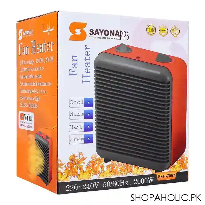 Sayona Fan Heater, 2000W, SFH-7057 - Image 5